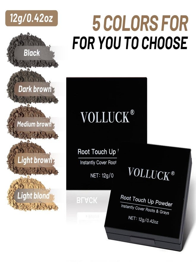 VOLLUCK Root Touch Up Powder, Instantly Cover Gray Hairline Powder, Root Touch Up powder for Women & Men,Bald Spots, Eyebrows (Dark Brown, 0.42 Ounce (Pack of 1)) - Image 2